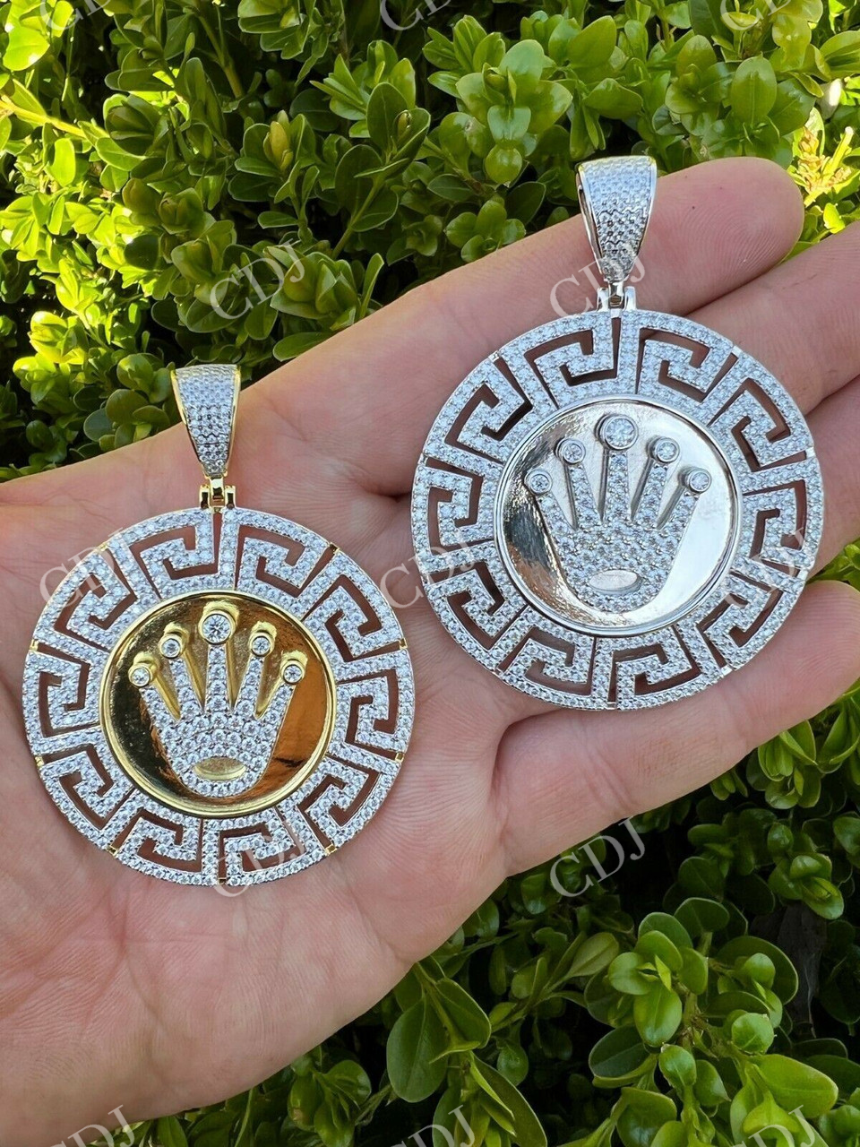 Iced Hip Hop Diamond King Crown Medallion Pendant  customdiamjewel   