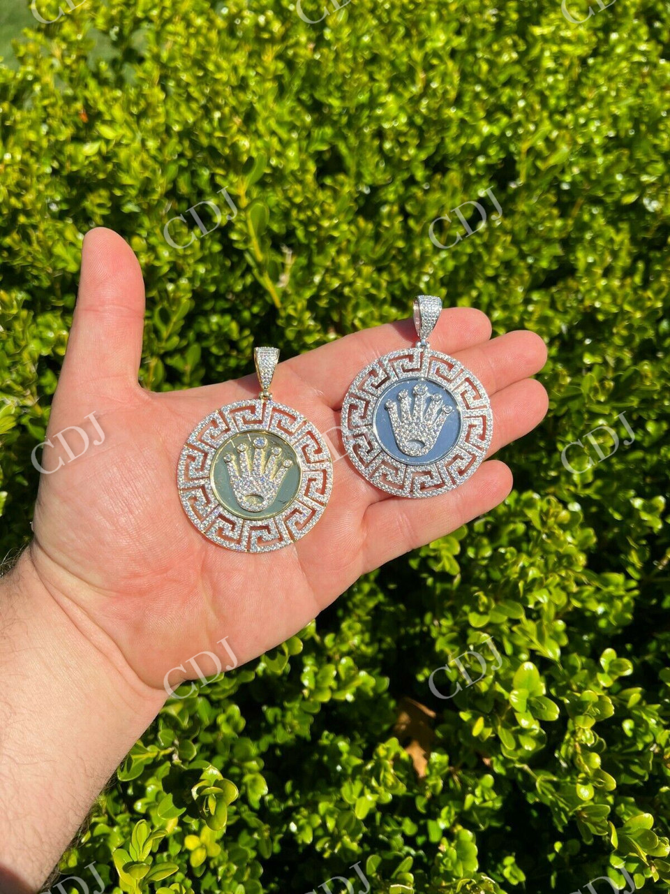Iced Hip Hop Diamond King Crown Medallion Pendant  customdiamjewel   