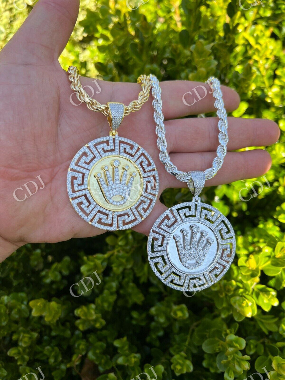 Iced Hip Hop Diamond King Crown Medallion Pendant  customdiamjewel   