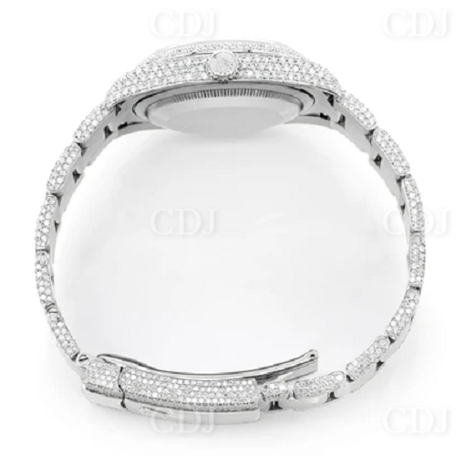 VVS White Moissanite Automatic Wrist Watch Stainless Steel Wrist Watch customdiamjewel