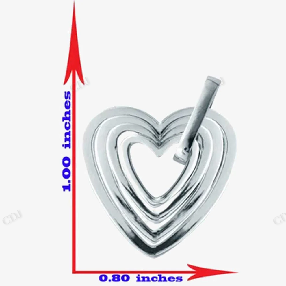 Sterling Silver Heart Layer Pendant hip hop jewelry CustomDiamJewel