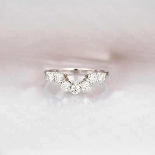 0.50CTW Round Lab Grown Curved Wedding Band  customdiamjewel   