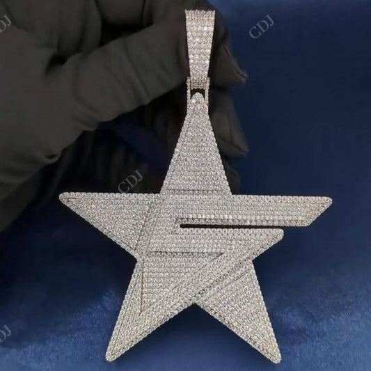 Iced Out Diamond Star Pendant hip hop jewelry CustomDiamJewel   