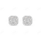 Baguette And Round Diamond Square Stud Earrings Stud earrings CustomDiamJewel