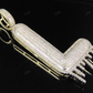2" 1.10 CTW Real Diamond Letter L Initial Drip 10K Gold Pendant CustomDiamJewel