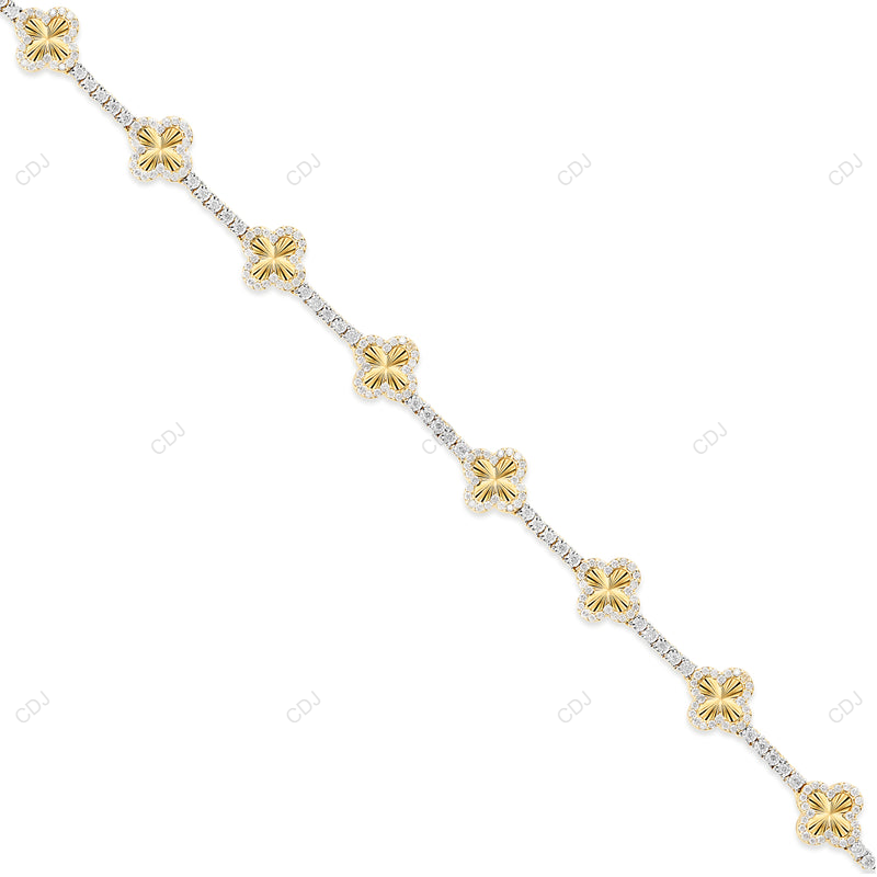 VVS1 Moissanite 925 Sterling Clover Tennis For Women CustomDiamJewel