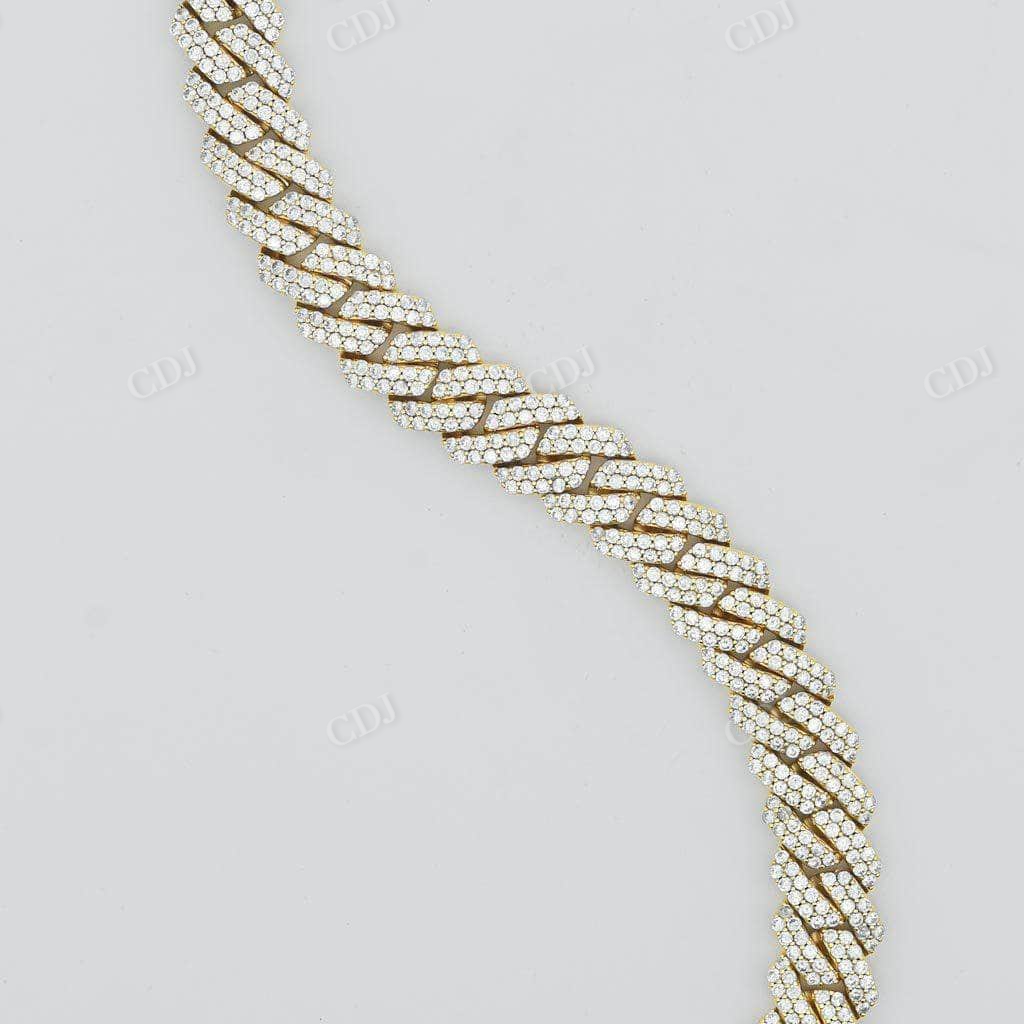 19MM Diamond Prong Cuban Link Chain In Gold For Men  customdiamjewel   