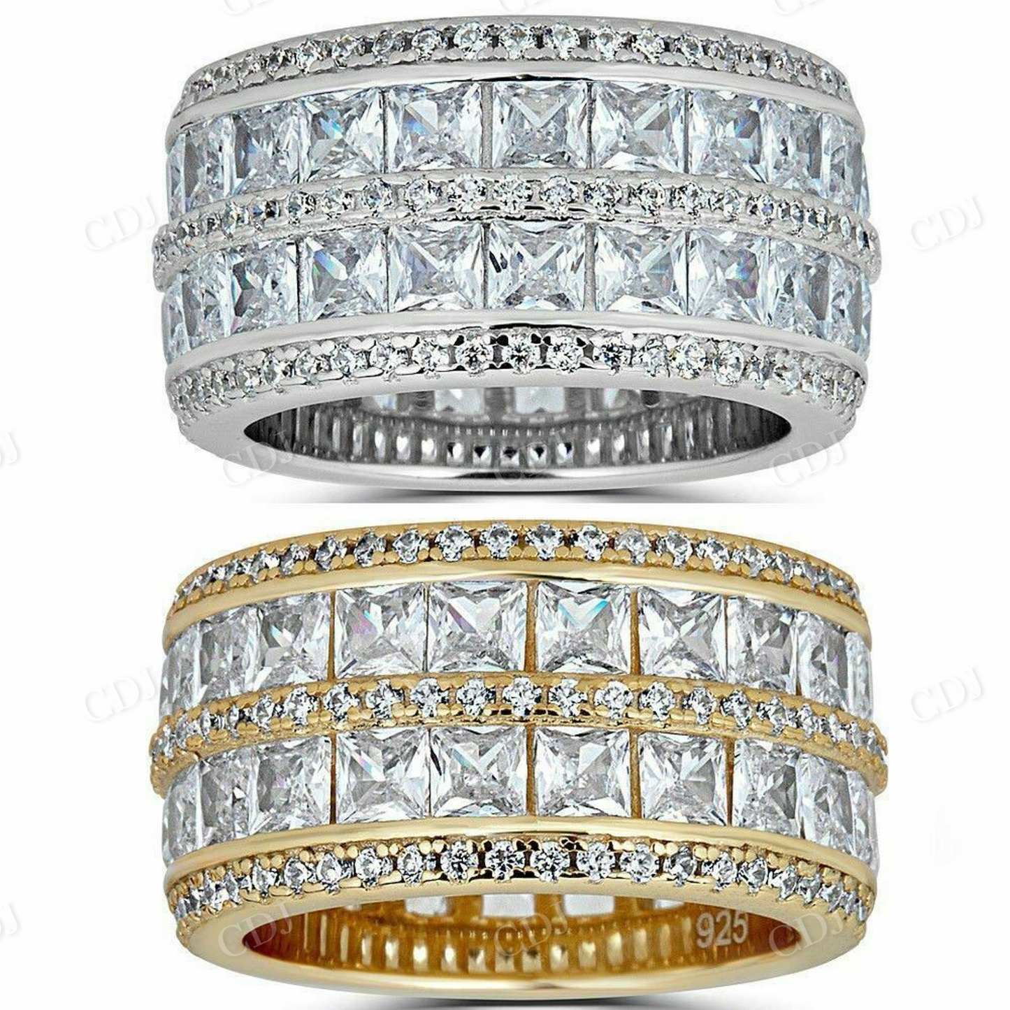 Princess Cut Diamond Icy Tennis Wedding Band  customdiamjewel   