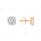 Baguette And Round Diamond Square Stud Earrings Stud earrings CustomDiamJewel