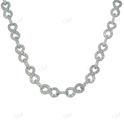 18K Gold Infinity Natural Diamond Chain Necklace hip hop jewelry CustomDiamJewel