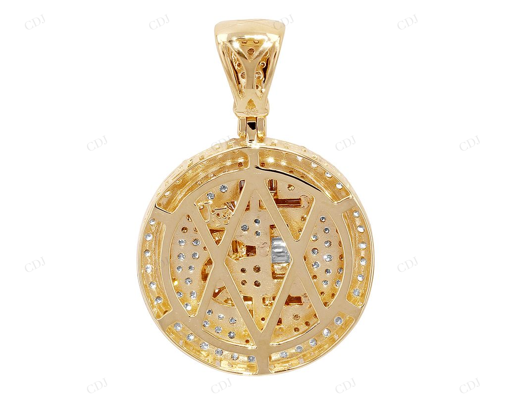 Silver Baguette Moissanite Bitcoin Initial "B" Pendant CustomDiamJewel