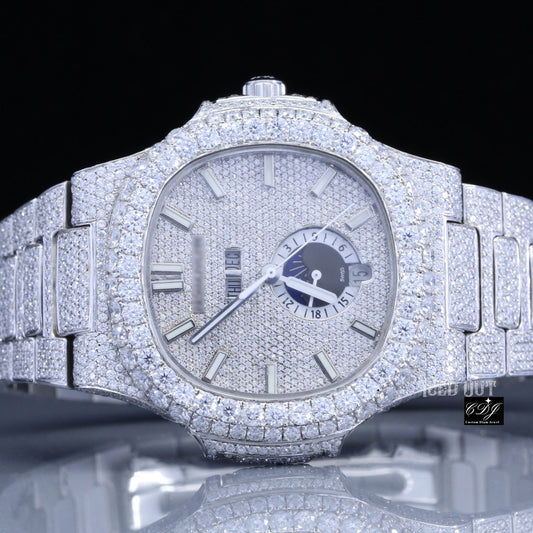 VVS Moissanite Custom IcedOut Men's Watch customdiamjewel