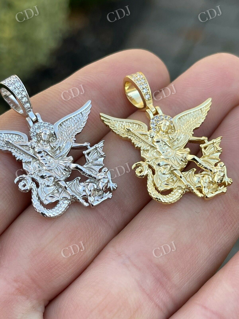 Saint Michael Archangel Diamond Hip Hop Pendant  customdiamjewel   