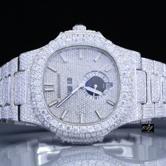 Fully Iced Out Patek Philipps Moissanite Studded Watch customdiamjewel