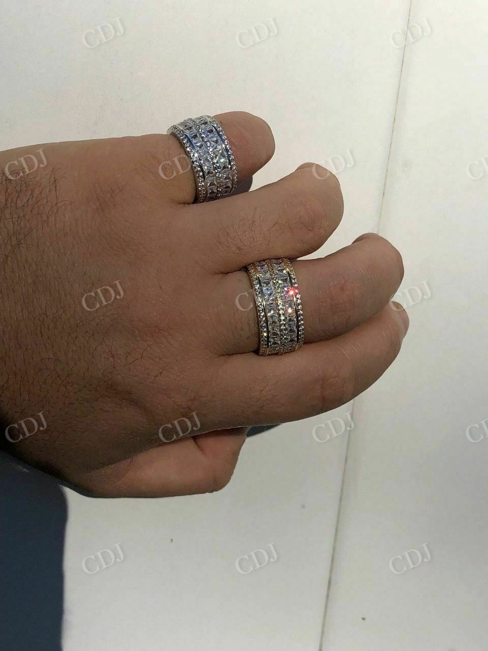 Princess Cut Diamond Icy Tennis Wedding Band  customdiamjewel   