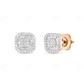 Baguette And Round Diamond Square Stud Earrings Stud earrings CustomDiamJewel