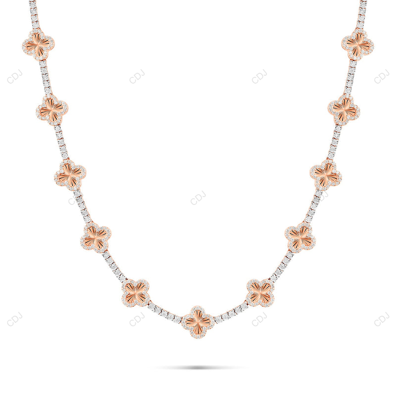 VVS1 Moissanite 925 Sterling Clover Tennis For Women CustomDiamJewel