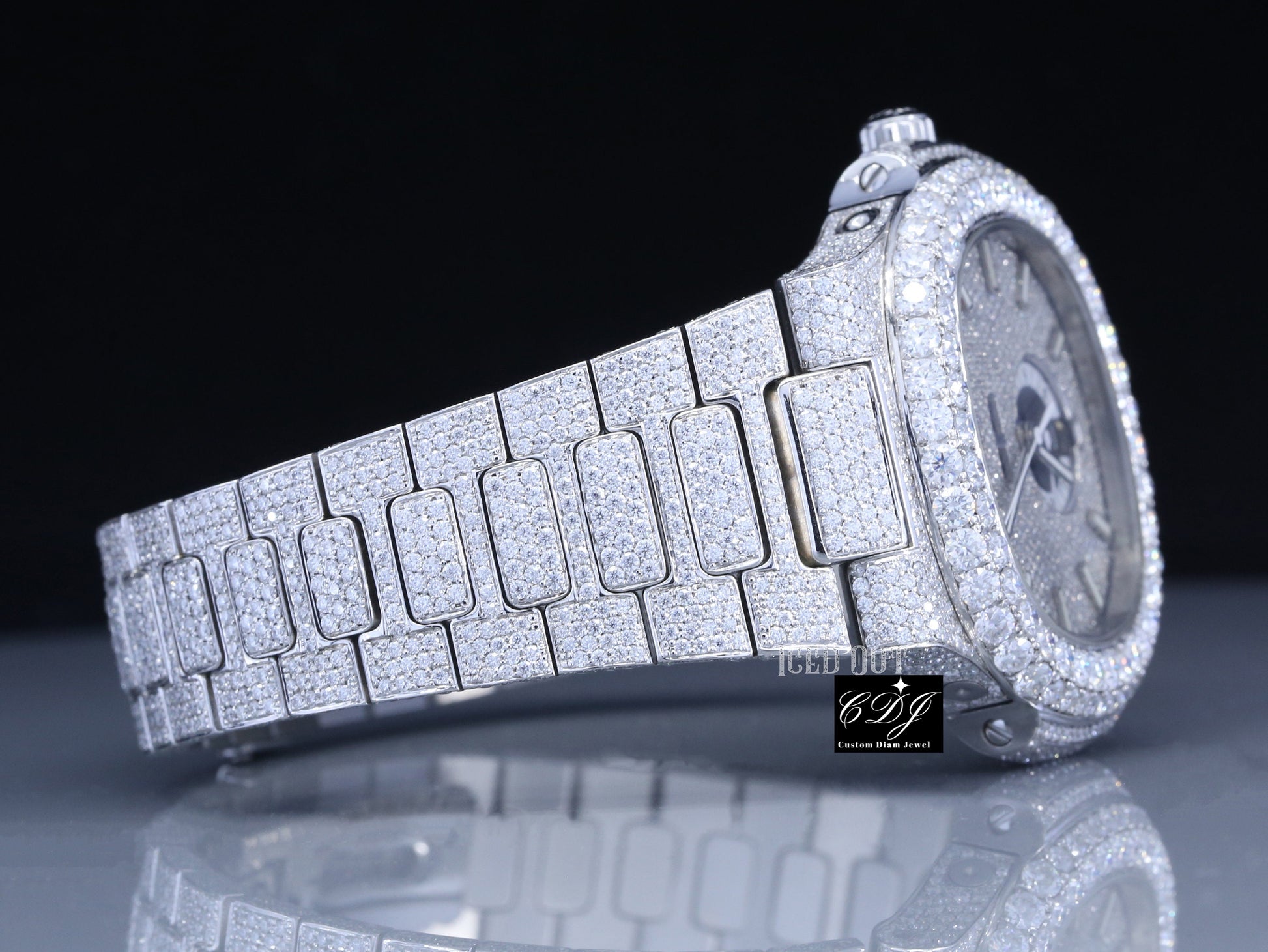 VVS Moissanite Custom IcedOut Men's Watch customdiamjewel