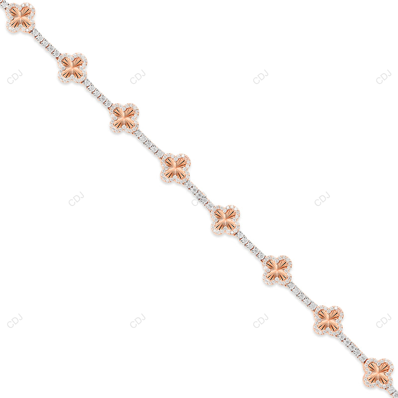 VVS1 Moissanite 925 Sterling Clover Tennis For Women CustomDiamJewel