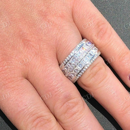 Princess Cut Diamond Icy Tennis Wedding Band  customdiamjewel   