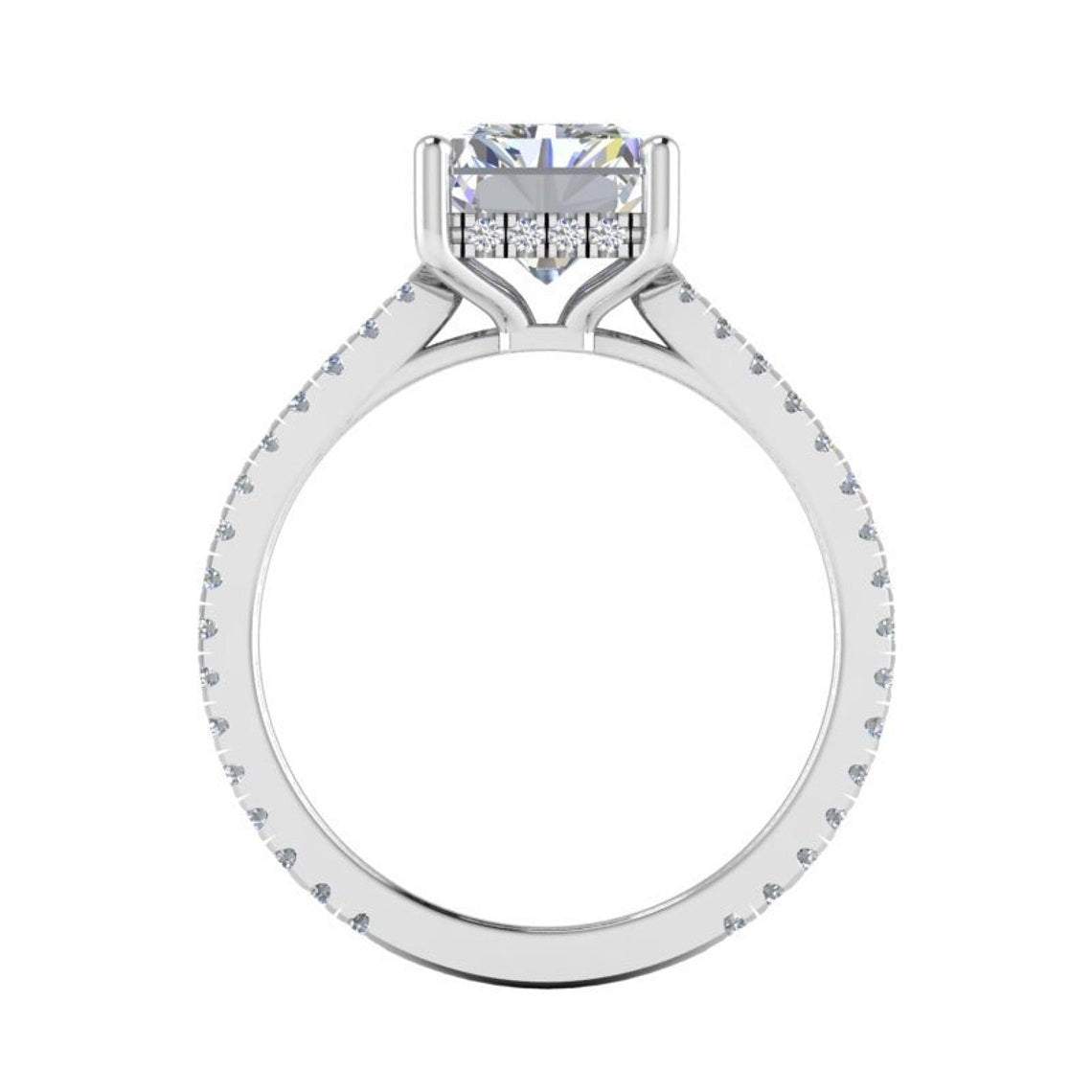 Radiant Cut Claw Prong Eternity Engagement Ring  customdiamjewel   