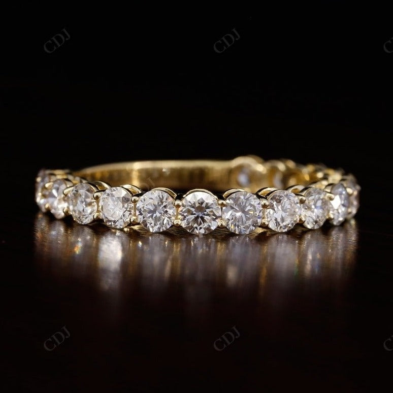 2.09CTW Round Lab Grown Diamond 3/4 Eternity Wedding Band  customdiamjewel 10KT Yellow Gold VVS-EF