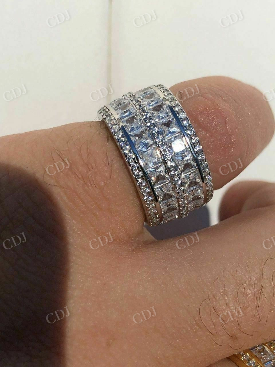 Princess Cut Diamond Icy Tennis Wedding Band  customdiamjewel   