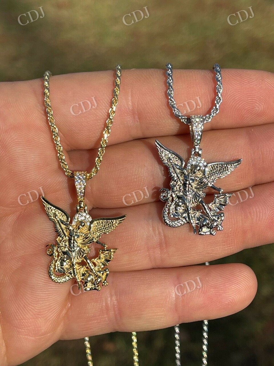 Saint Michael Archangel Diamond Hip Hop Pendant  customdiamjewel   