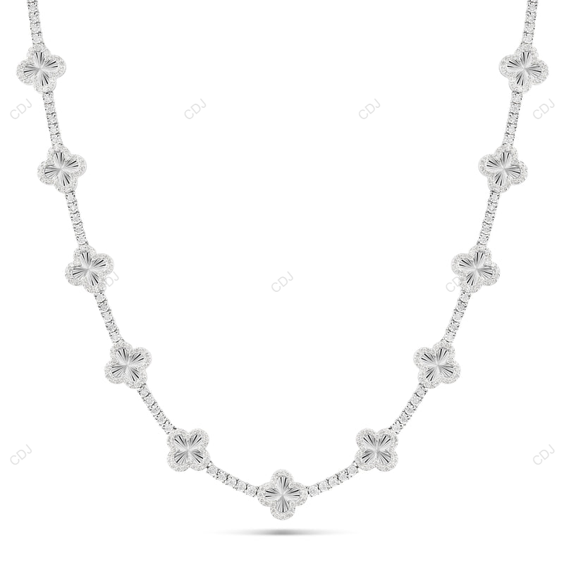 VVS1 Moissanite 925 Sterling Clover Tennis For Women CustomDiamJewel