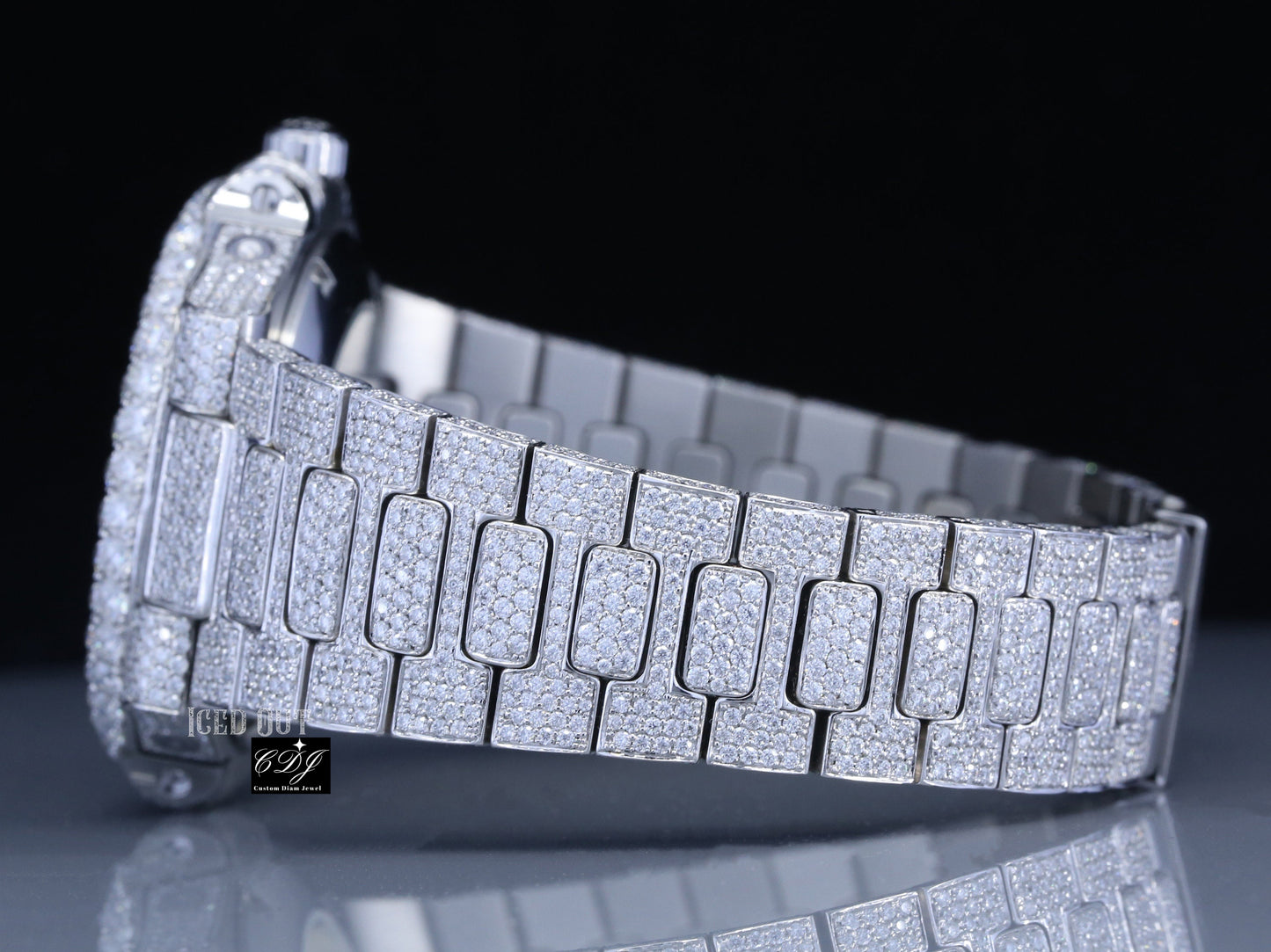 VVS Moissanite Custom IcedOut Men's Watch customdiamjewel