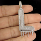 2" 1.10 CTW Real Diamond Letter L Initial Drip 10K Gold Pendant CustomDiamJewel