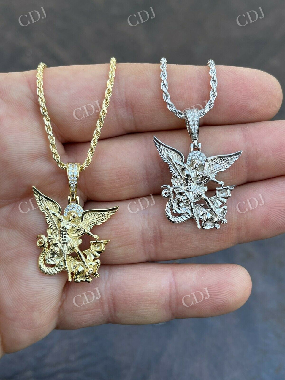 Saint Michael Archangel Diamond Hip Hop Pendant  customdiamjewel   
