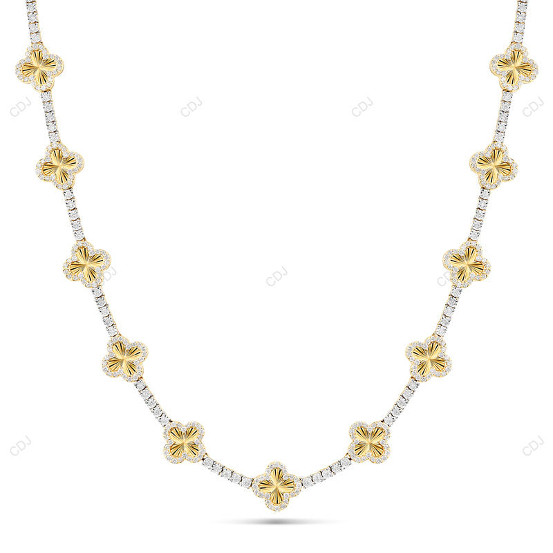 VVS1 Moissanite 925 Sterling Clover Tennis For Women CustomDiamJewel