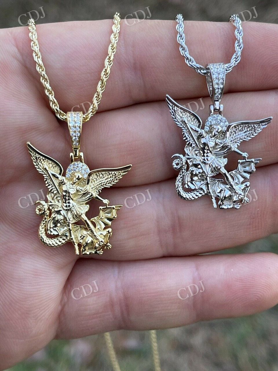 Saint Michael Archangel Diamond Hip Hop Pendant  customdiamjewel   