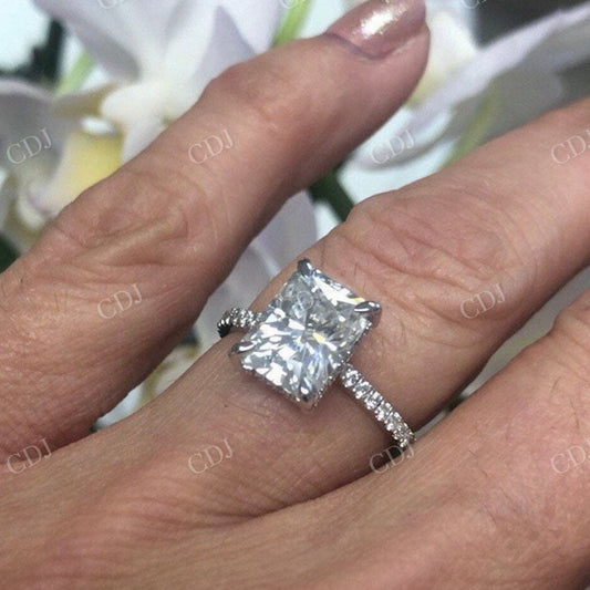 Radiant Cut Claw Prong Eternity Engagement Ring  customdiamjewel   