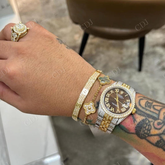 Two Tone Rolex Jubilee Belt Moissanite Diamond Iced Out Hip Hop Men Watch hip hop jewelry CustomDiamJewel