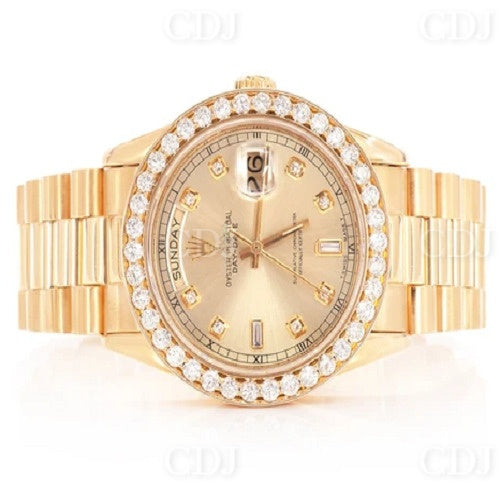 Wholesale High Quality Fully Iced Out Full Yellow Diamond Hip Hop Watch customdiamjewel