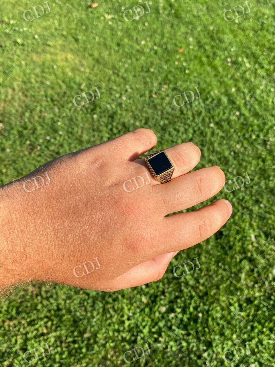 Sterling Silver Black Onyx Pinky Ring  customdiamjewel   