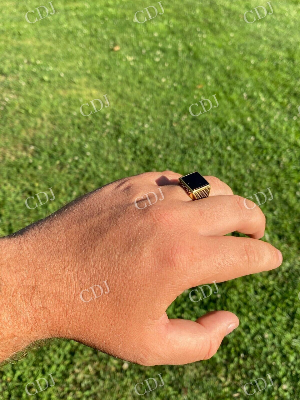 Sterling Silver Black Onyx Pinky Ring  customdiamjewel   