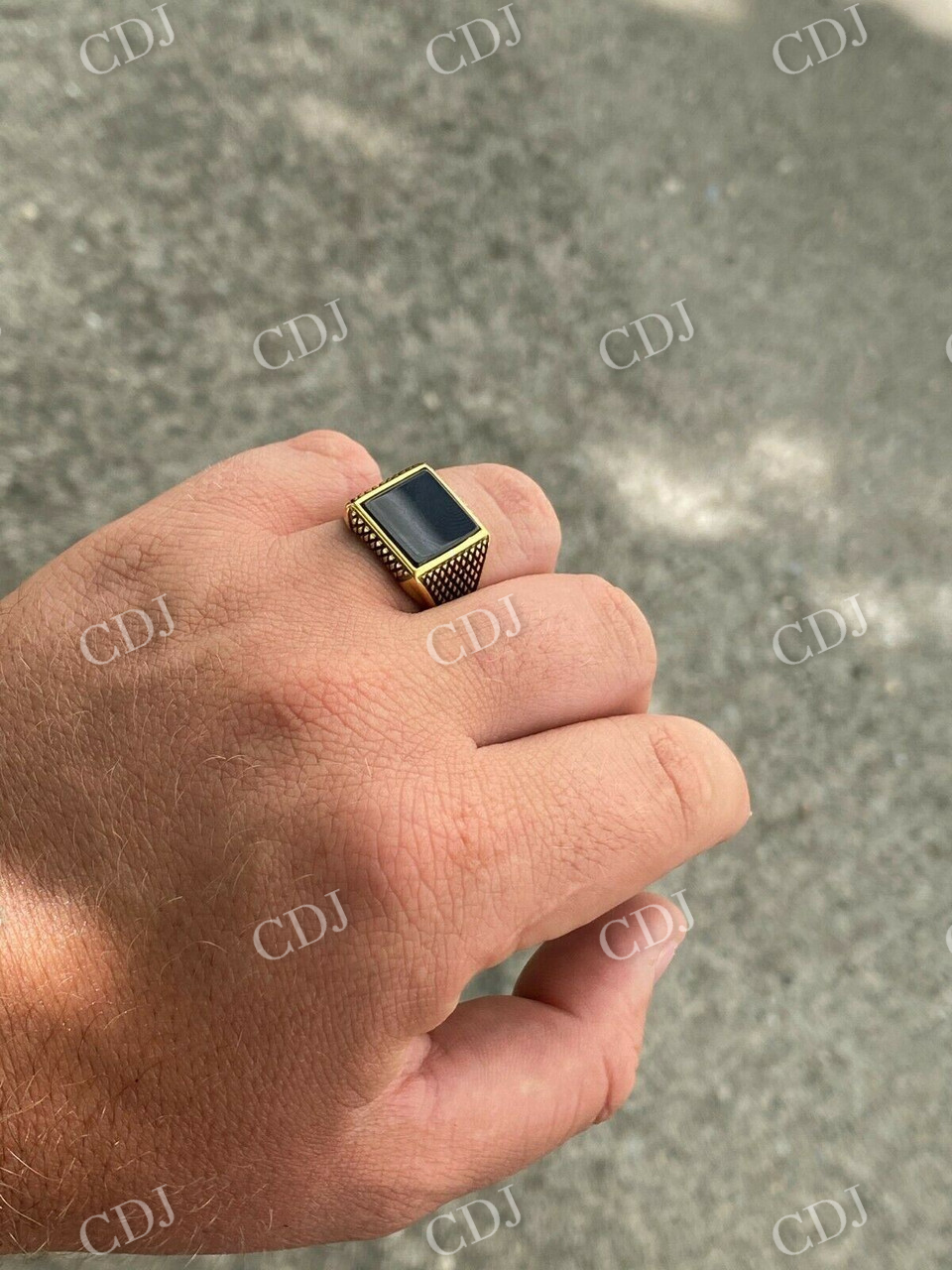 Sterling Silver Black Onyx Pinky Ring  customdiamjewel   