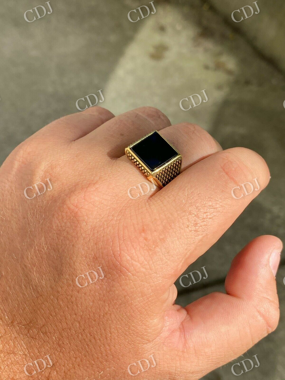 Sterling Silver Black Onyx Pinky Ring  customdiamjewel   