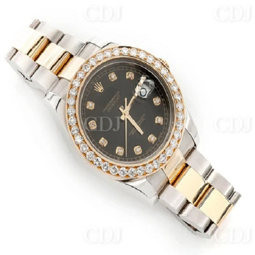 Round Bezel Moissanite Diamond Watch Hip Hop Men's Wrist Watch customdiamjewel