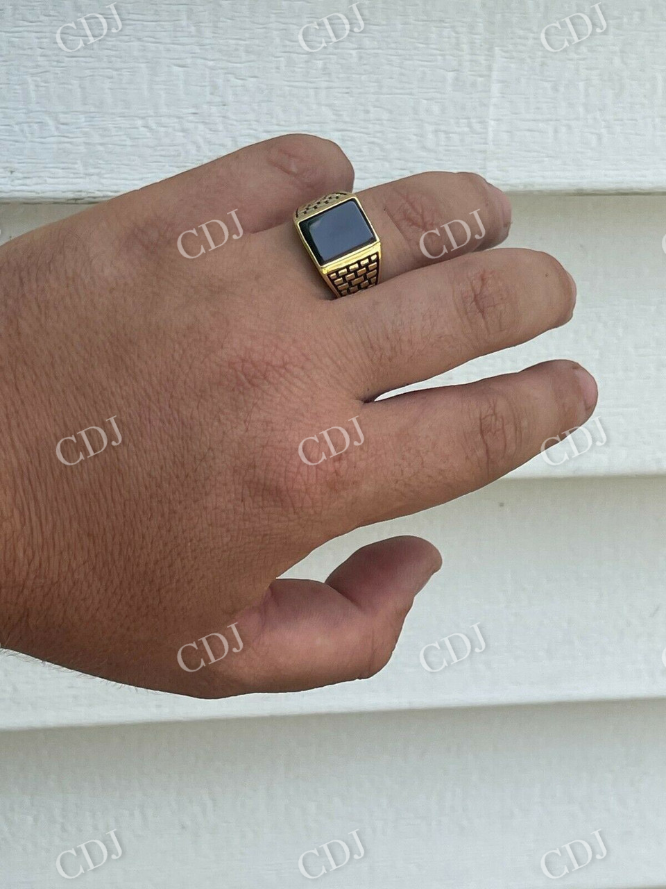 Black Onyx Square Ring  customdiamjewel   