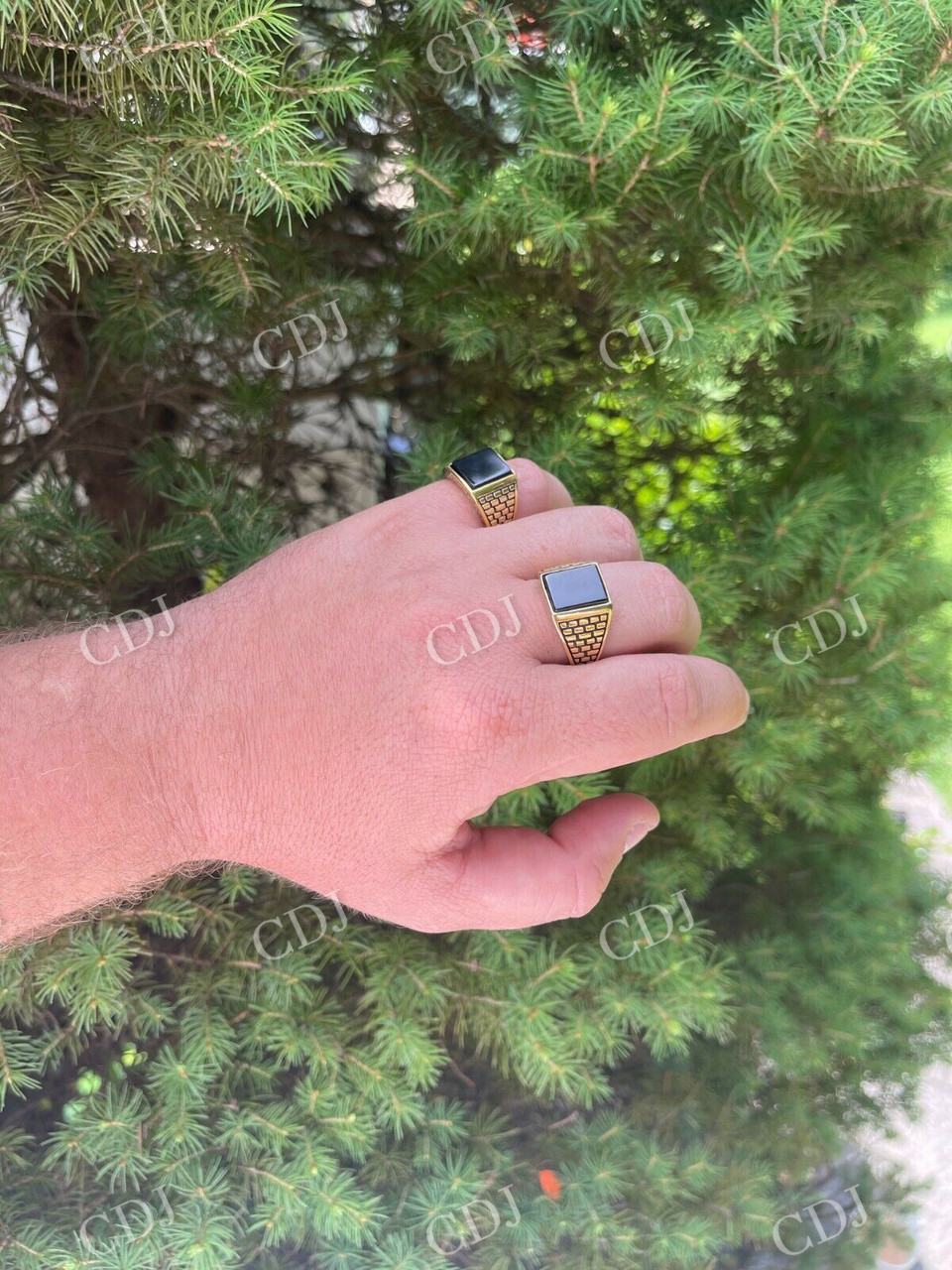 Black Onyx Square Ring  customdiamjewel   