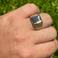 Black Onyx Square Ring  customdiamjewel   
