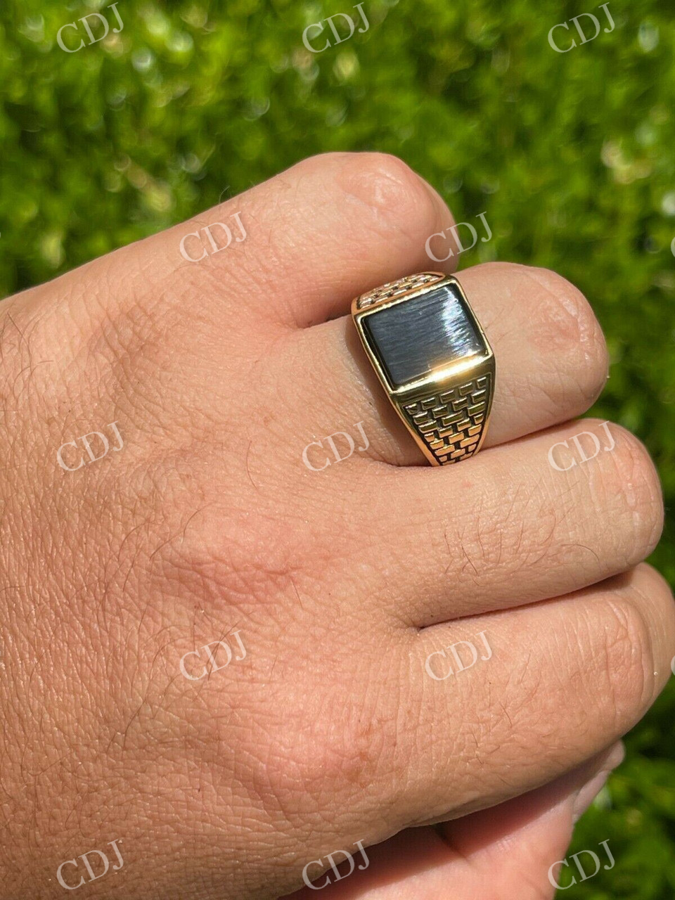Black Onyx Square Ring  customdiamjewel   