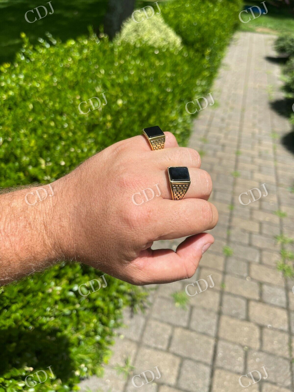 Black Onyx Square Ring  customdiamjewel   