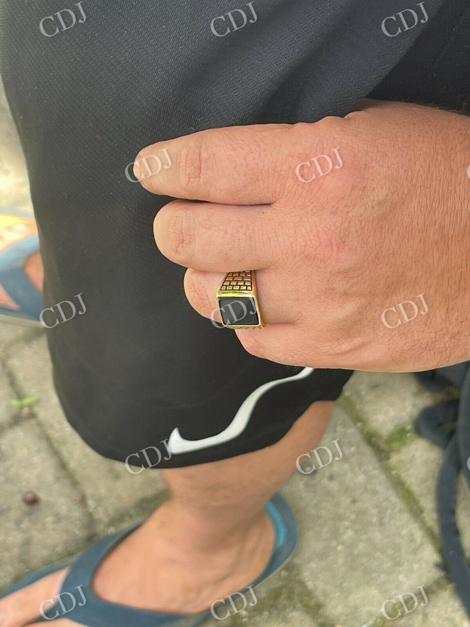 Black Onyx Square Ring  customdiamjewel   