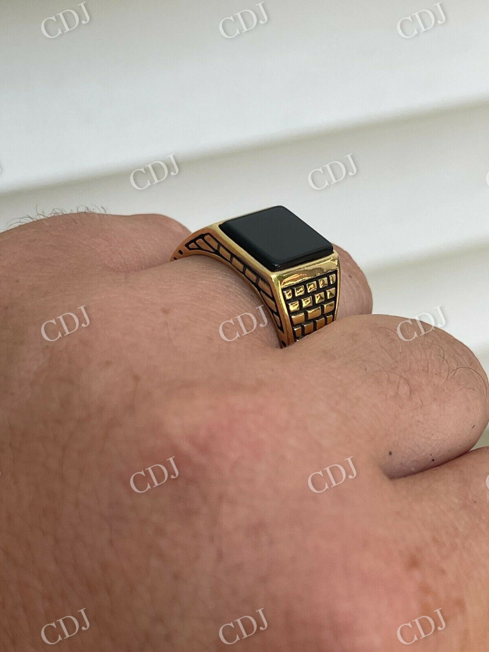 Black Onyx Square Ring  customdiamjewel   