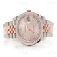 Lab Grown Diamond Bezel Rose Dial Rolex Plain Watch customdiamjewel